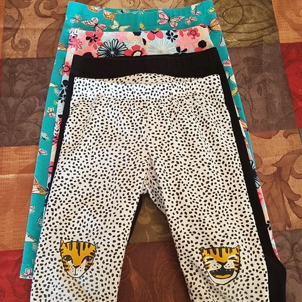 4 pack girl's capri leggings